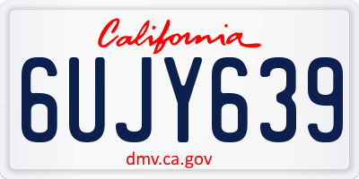 CA license plate 6UJY639