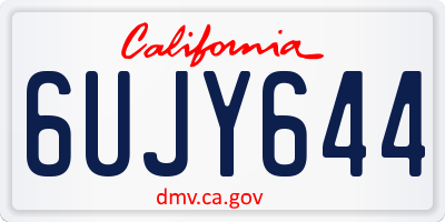 CA license plate 6UJY644