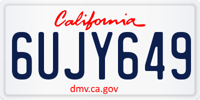 CA license plate 6UJY649