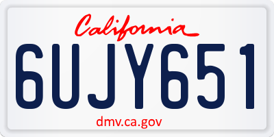 CA license plate 6UJY651