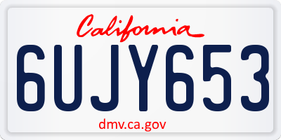 CA license plate 6UJY653