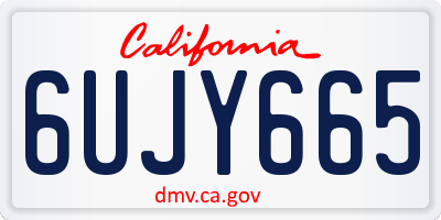 CA license plate 6UJY665