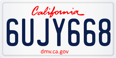 CA license plate 6UJY668