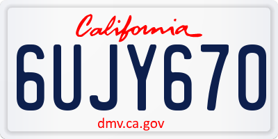 CA license plate 6UJY670