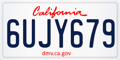 CA license plate 6UJY679