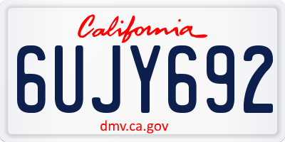 CA license plate 6UJY692