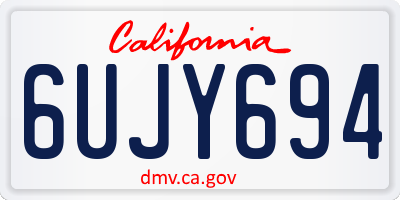 CA license plate 6UJY694