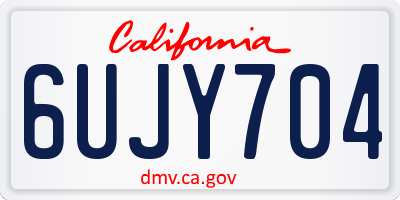 CA license plate 6UJY704