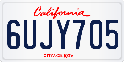 CA license plate 6UJY705