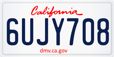 CA license plate 6UJY708