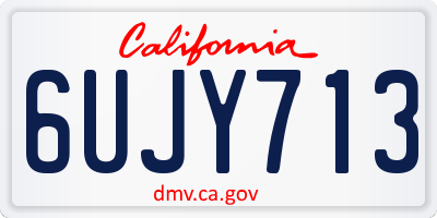 CA license plate 6UJY713