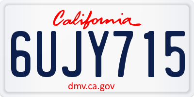 CA license plate 6UJY715
