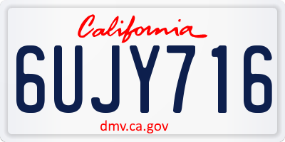CA license plate 6UJY716