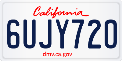 CA license plate 6UJY720