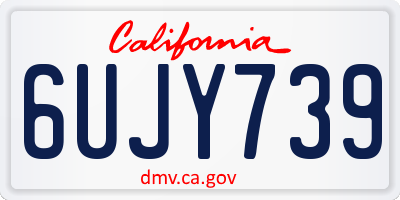 CA license plate 6UJY739