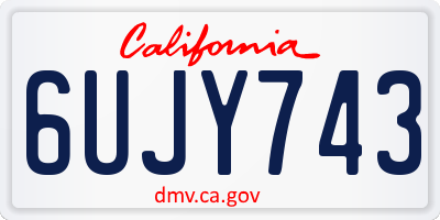CA license plate 6UJY743