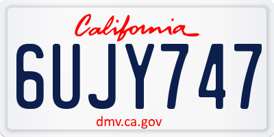 CA license plate 6UJY747