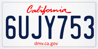 CA license plate 6UJY753