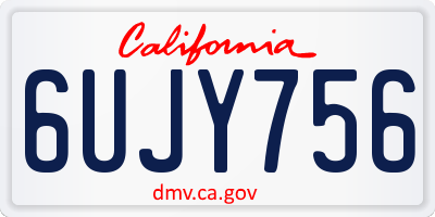 CA license plate 6UJY756