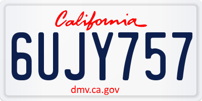 CA license plate 6UJY757