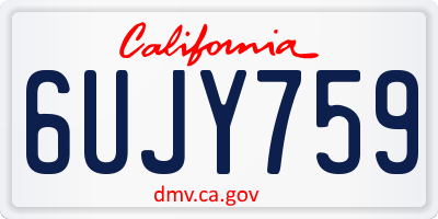 CA license plate 6UJY759