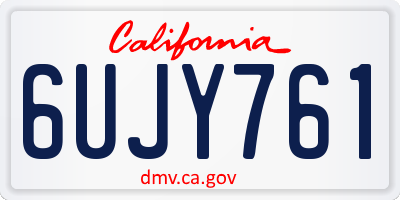 CA license plate 6UJY761