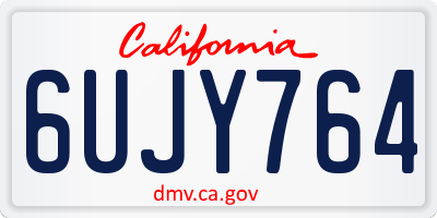 CA license plate 6UJY764