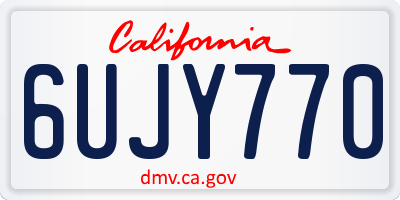 CA license plate 6UJY770