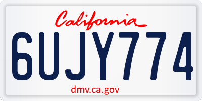 CA license plate 6UJY774