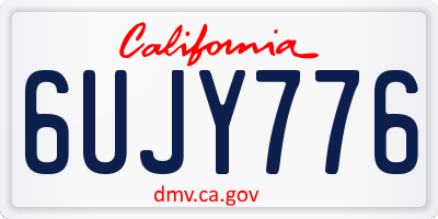 CA license plate 6UJY776
