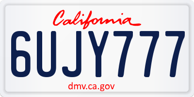 CA license plate 6UJY777