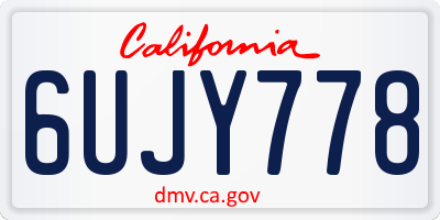 CA license plate 6UJY778