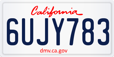 CA license plate 6UJY783