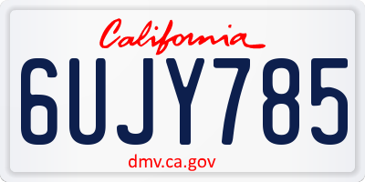 CA license plate 6UJY785