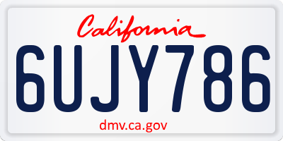CA license plate 6UJY786