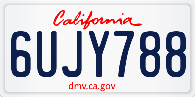 CA license plate 6UJY788