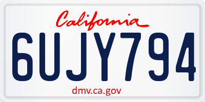 CA license plate 6UJY794