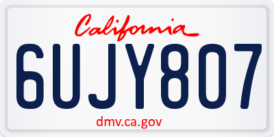 CA license plate 6UJY807