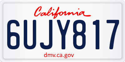 CA license plate 6UJY817