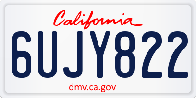 CA license plate 6UJY822