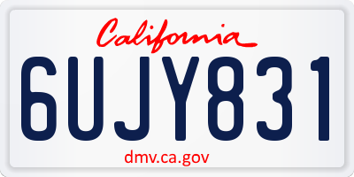CA license plate 6UJY831