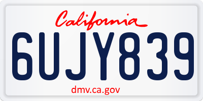 CA license plate 6UJY839