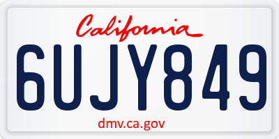 CA license plate 6UJY849