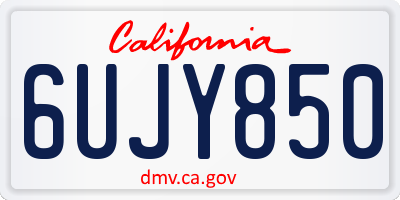 CA license plate 6UJY850