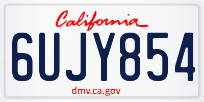 CA license plate 6UJY854