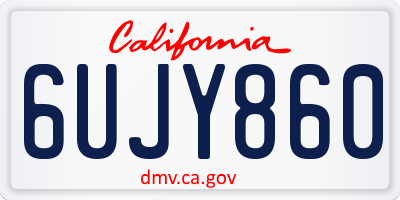 CA license plate 6UJY860