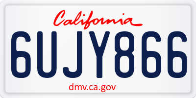 CA license plate 6UJY866