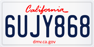 CA license plate 6UJY868