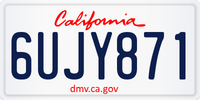 CA license plate 6UJY871