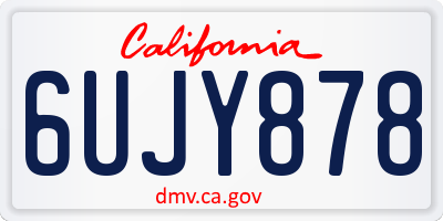 CA license plate 6UJY878